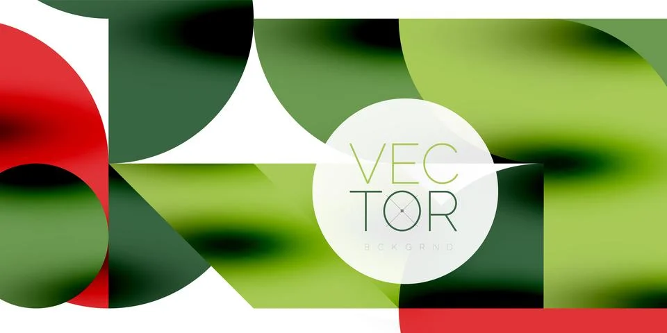 Tech minimal circular shapes geometric art. Vector modern circles Stock Illustration