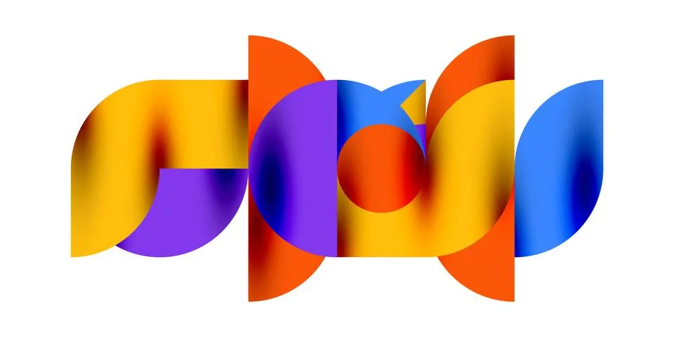 Tech minimal circular shapes geometric art. Vector modern circles Stock Illustration