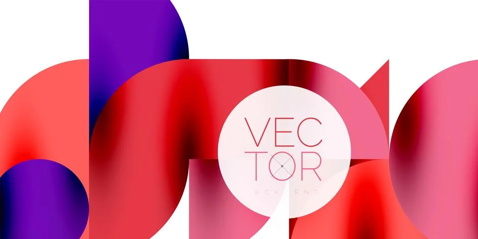Tech minimal circular shapes geometric art. Vector modern circles Stock Illustration