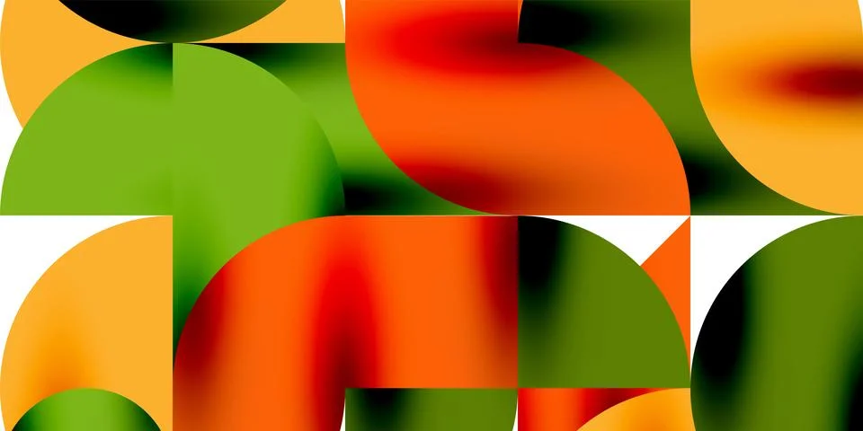 Tech minimal circular shapes geometric art. Vector modern circles Stock Illustration