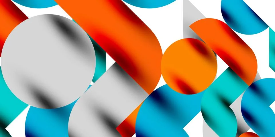 Tech minimal circular shapes geometric art. Vector modern circles イラスト素材