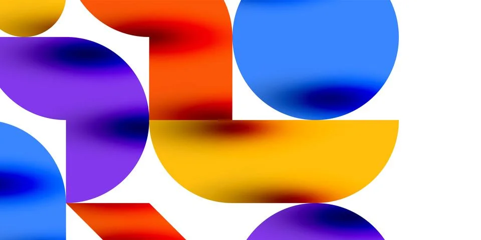 Tech minimal circular shapes geometric art. Vector modern circles 스톡 일러스트