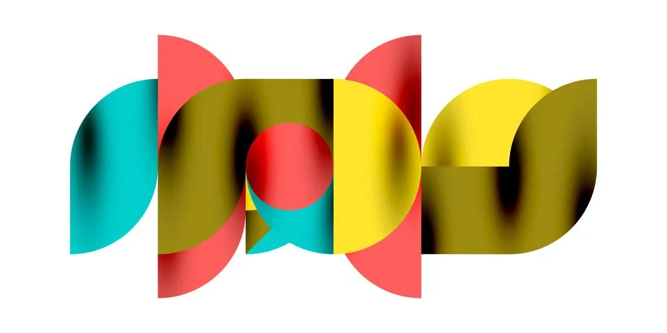 Tech minimal circular shapes geometric art. Vector modern circles Stock Illustration