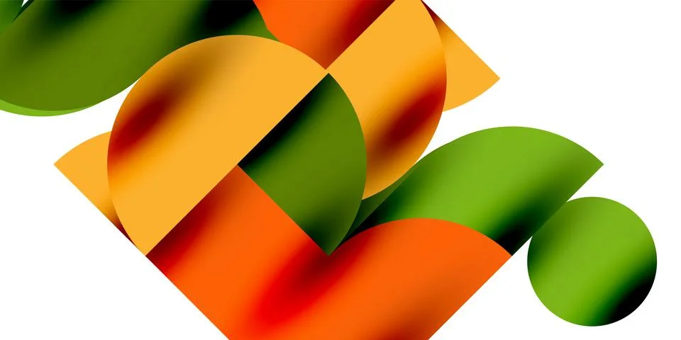 Tech minimal circular shapes geometric art. Vector modern circles Stock Illustration