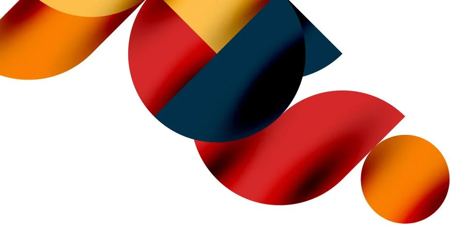 Tech minimal circular shapes geometric art. Vector modern circles Illustrazione stock
