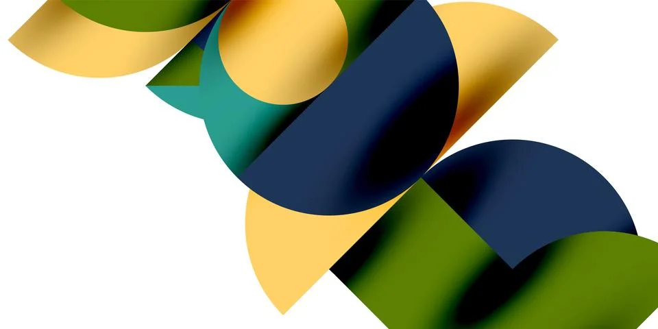 Tech minimal circular shapes geometric art. Vector modern circles 스톡 일러스트