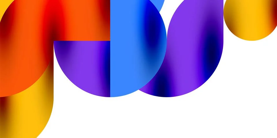 Tech minimal circular shapes geometric art. Vector modern circles Stock Illustration