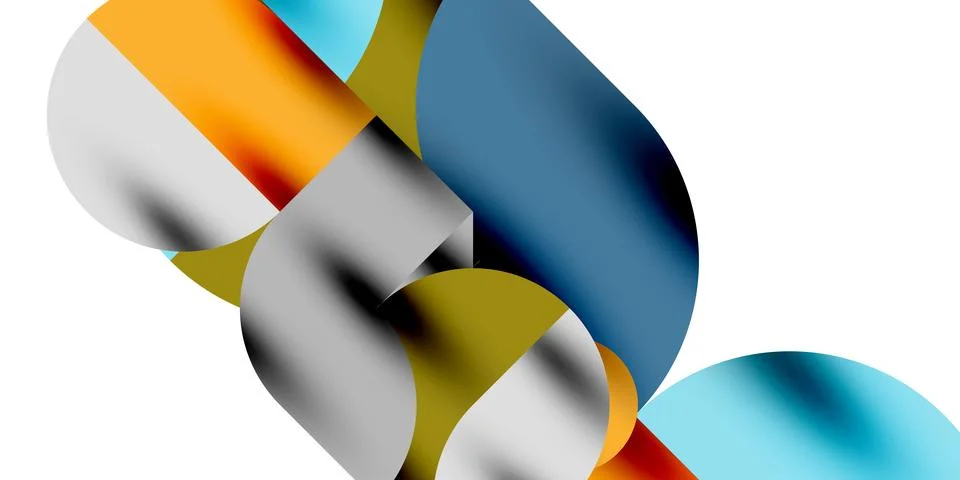 Tech minimal circular shapes geometric art. Vector modern circles イラスト素材