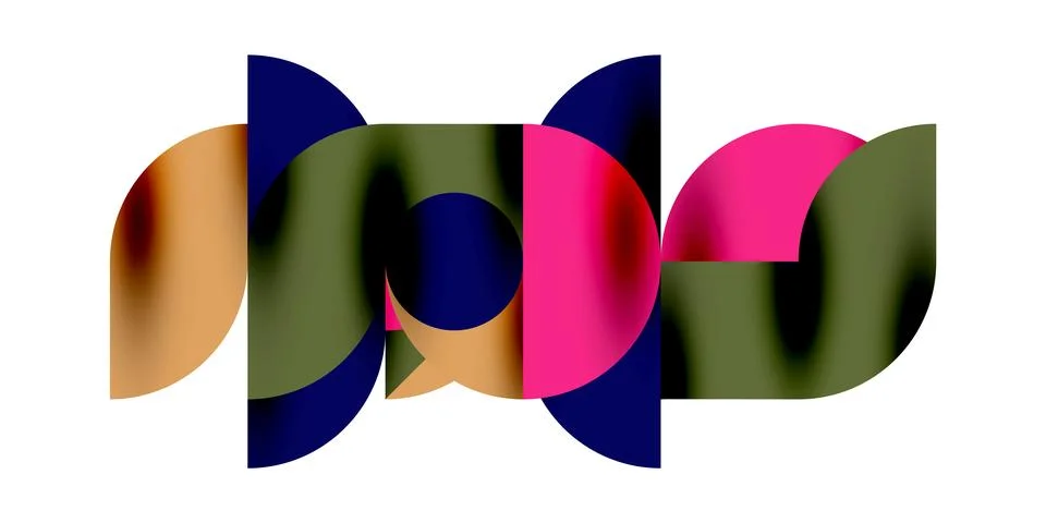 Tech minimal circular shapes geometric art. Vector modern circles イラスト素材