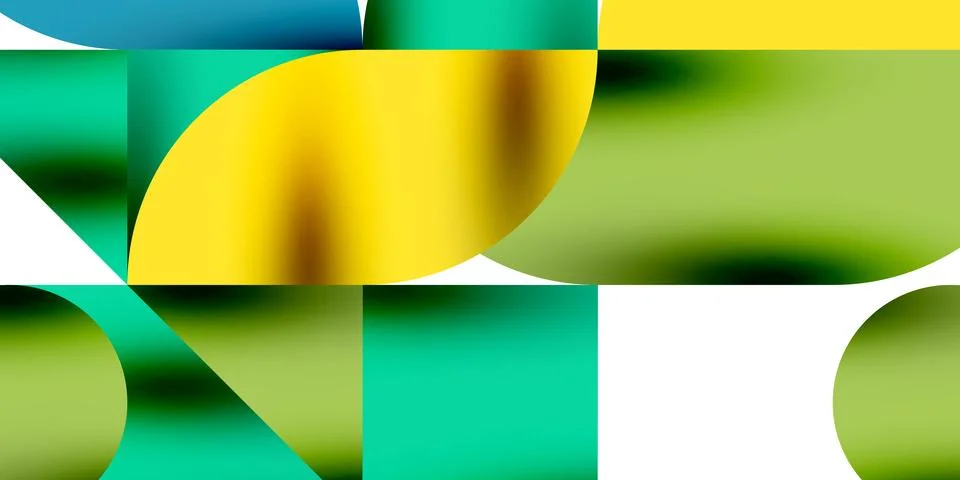 Tech minimal circular shapes geometric art. Vector modern circles Stock Illustration