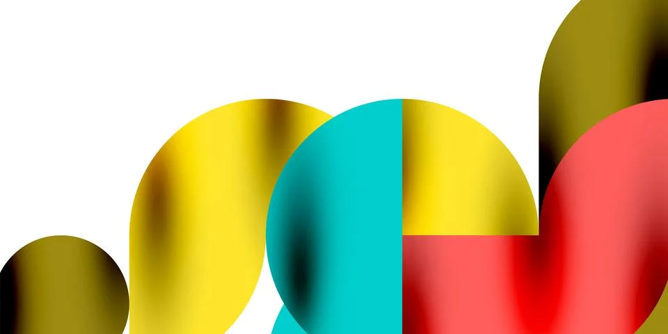 Tech minimal circular shapes geometric art. Vector modern circles Stockillustratie