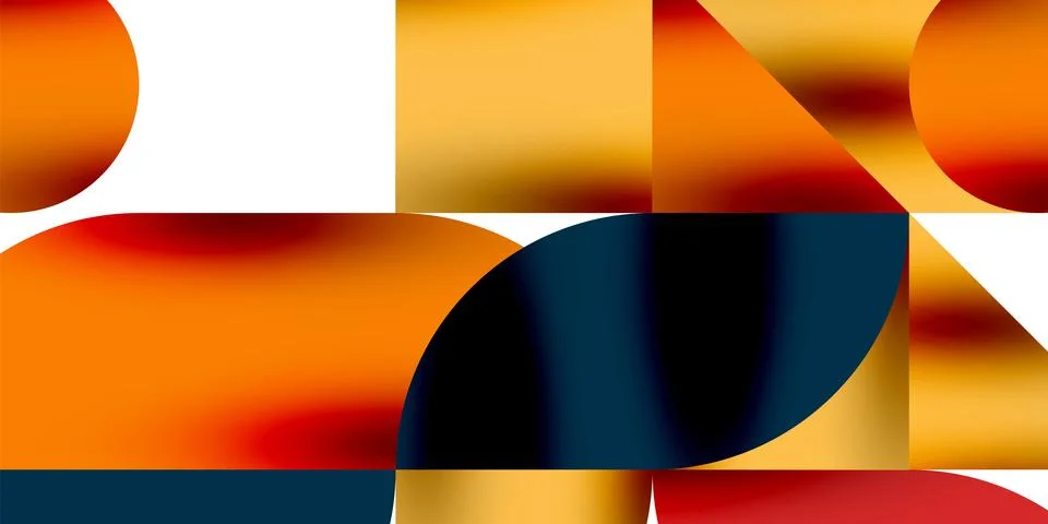 Tech minimal circular shapes geometric art. Vector modern circles Illustrazione stock