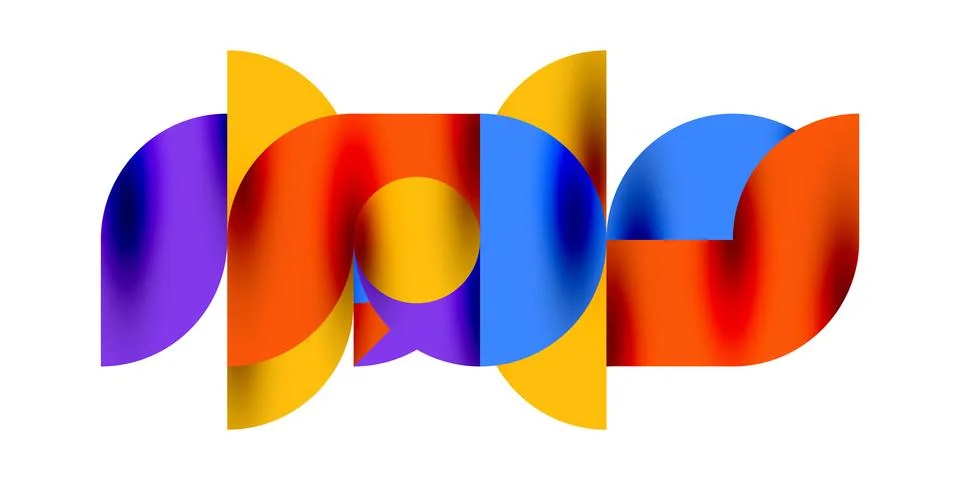 Tech minimal circular shapes geometric art. Vector modern circles Illustrazione stock