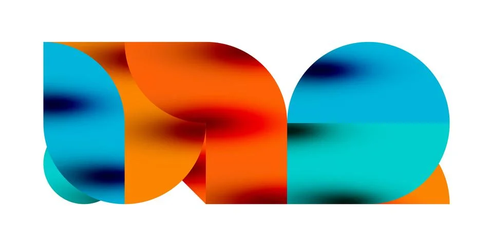 Tech minimal circular shapes geometric art. Vector modern circles イラスト素材