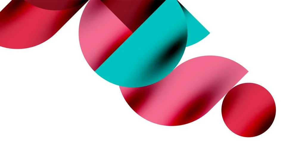 Tech minimal circular shapes geometric art. Vector modern circles Stock Illustration