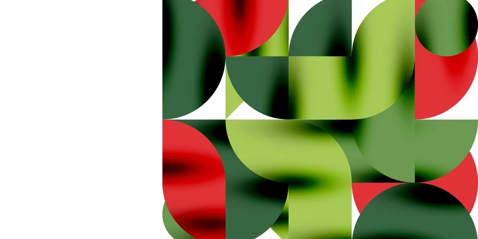 Tech minimal circular shapes geometric art. Vector modern circles Stock Illustration