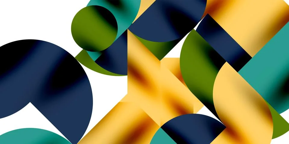 Tech minimal circular shapes geometric art. Vector modern circles イラスト素材