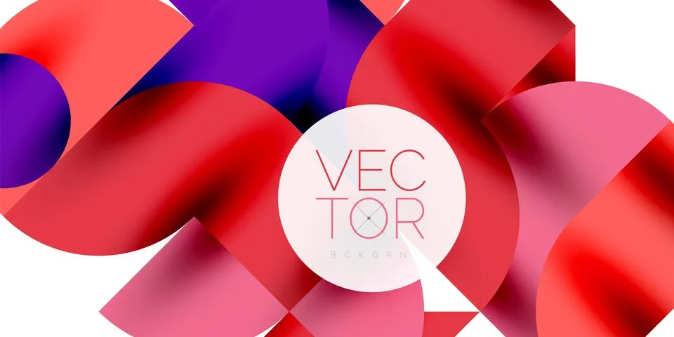 Tech minimal circular shapes geometric art. Vector modern circles Stock Illustration