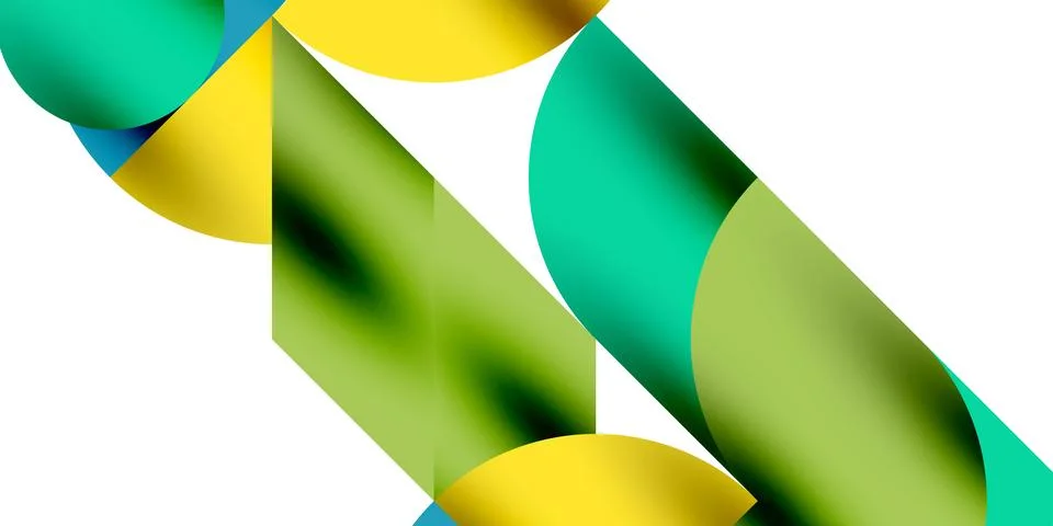 Tech minimal circular shapes geometric art. Vector modern circles Stock Illustration