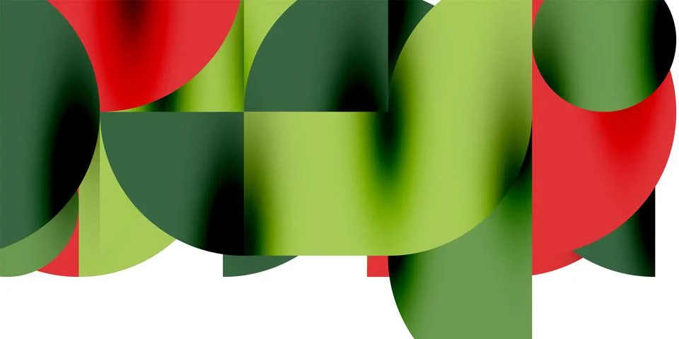 Tech minimal circular shapes geometric art. Vector modern circles Illustrazione stock