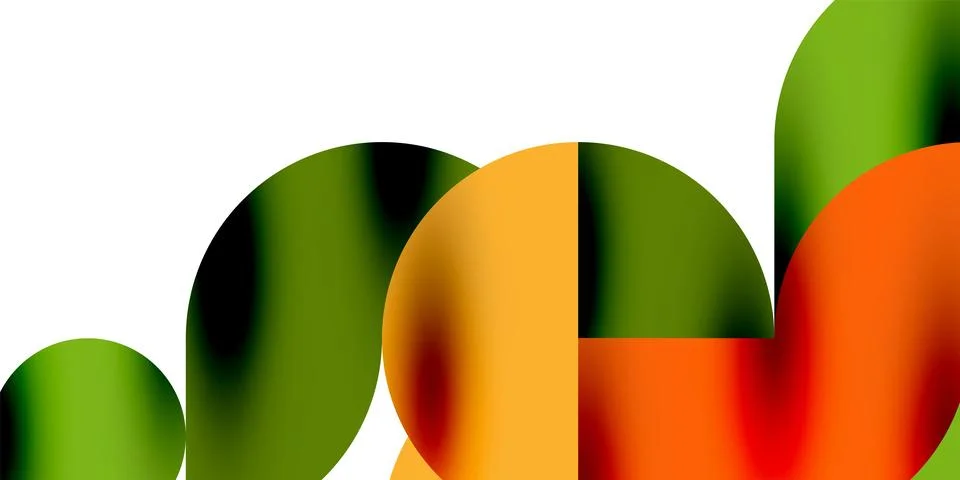 Tech minimal circular shapes geometric art. Vector modern circles Stock Illustration