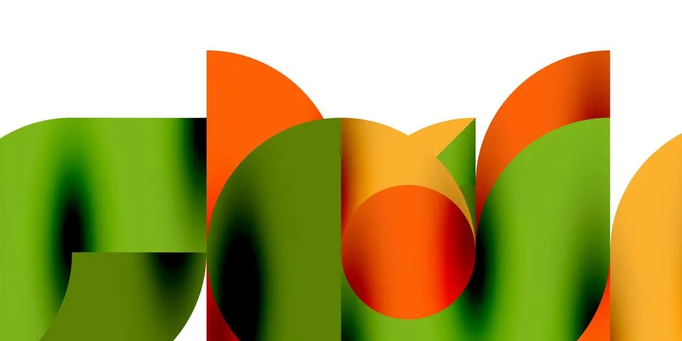 Tech minimal circular shapes geometric art. Vector modern circles Illustrazione stock