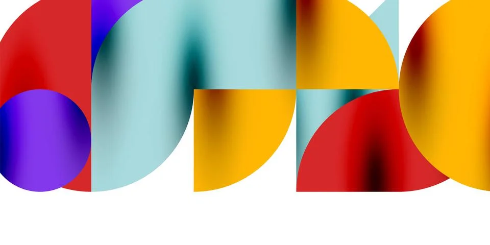 Tech minimal circular shapes geometric art. Vector modern circles Stock Illustration
