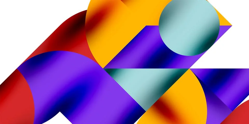 Tech minimal circular shapes geometric art. Vector modern circles Stock Illustration