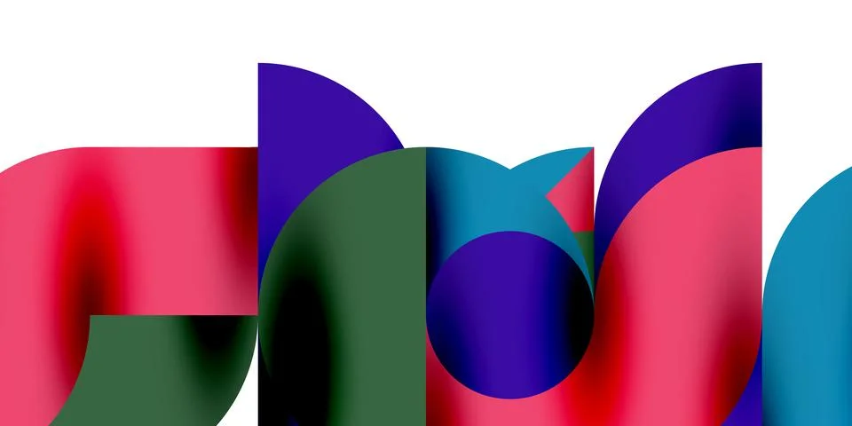 Tech minimal circular shapes geometric art. Vector modern circles Stock Illustration