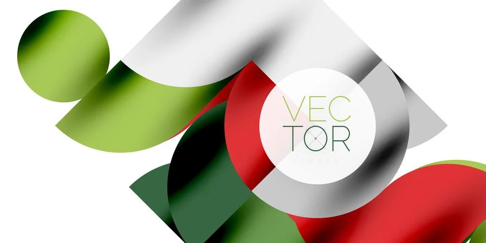 Tech minimal circular shapes geometric art. Vector modern circles Stock Illustration