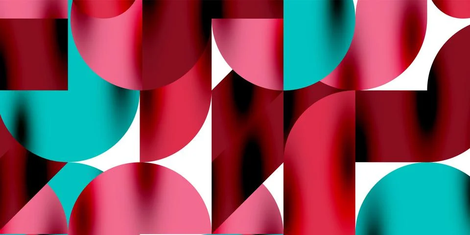 Tech minimal circular shapes geometric art. Vector modern circles Stock Illustration
