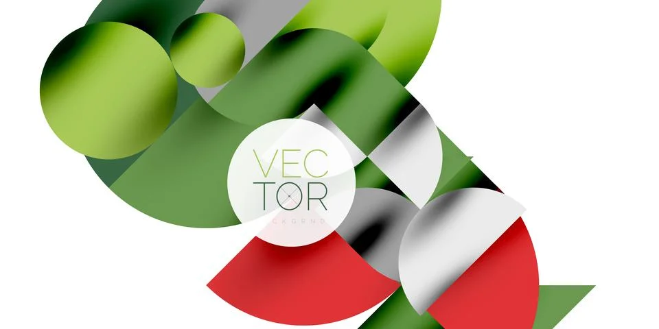 Tech minimal circular shapes geometric art. Vector modern circles Stock Illustration