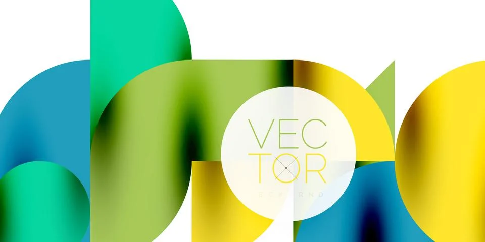 Tech minimal circular shapes geometric art. Vector modern circles Illustrazione stock