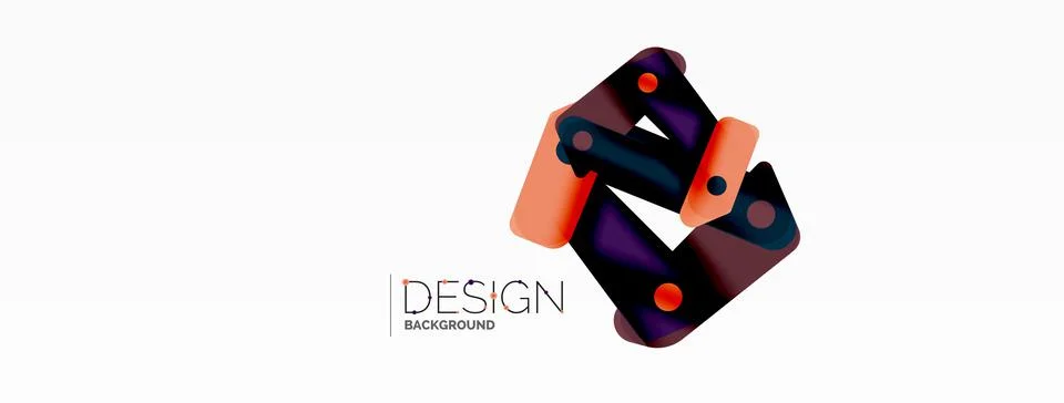 Tech minimal geometric wallpaper. Creative abstract background. Ribbon style 스톡 일러스트