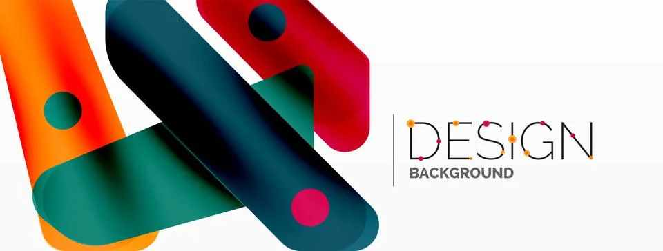 Tech minimal geometric wallpaper. Creative abstract background. Ribbon style 스톡 일러스트