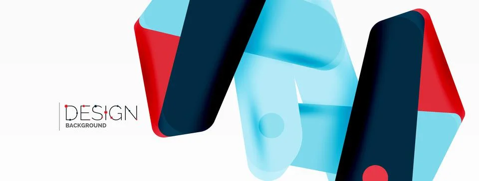 Tech minimal geometric wallpaper. Creative abstract background. Ribbon style 스톡 일러스트