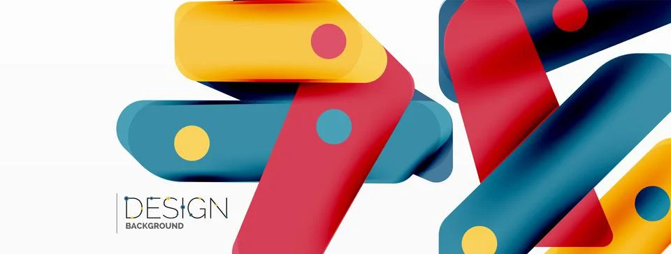 Tech minimal geometric wallpaper. Creative abstract background. Ribbon style 스톡 일러스트