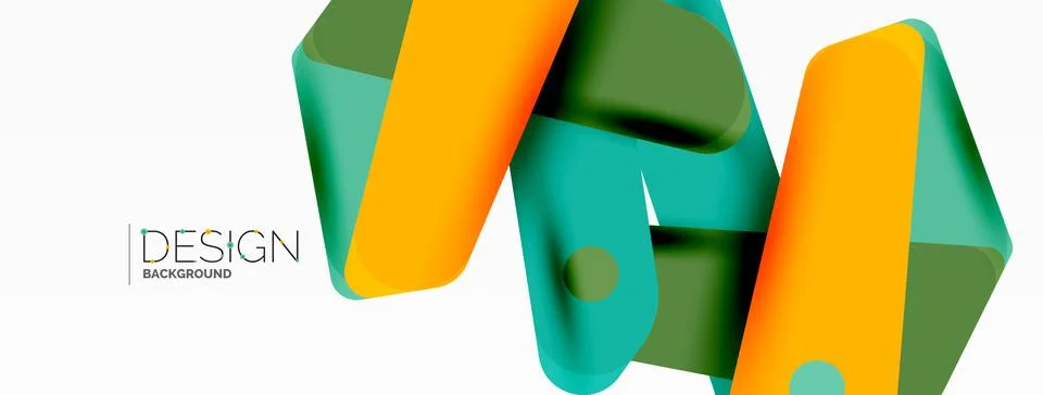 Tech minimal geometric wallpaper. Creative abstract background. Ribbon style Stock Illustration