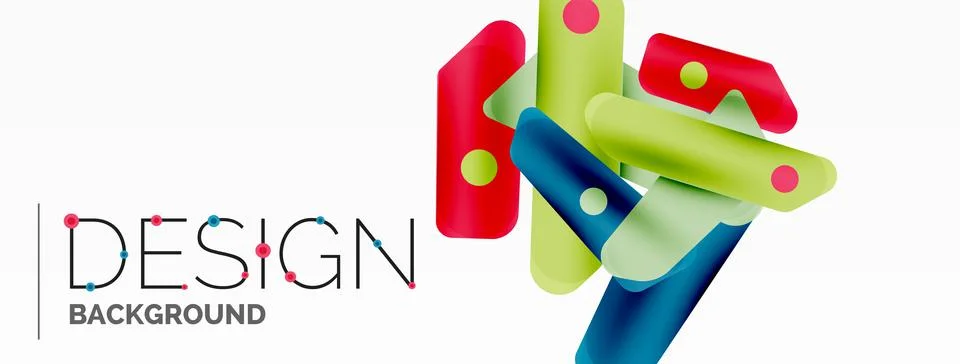 Tech minimal geometric wallpaper. Creative abstract background. Ribbon style Stock Illustration
