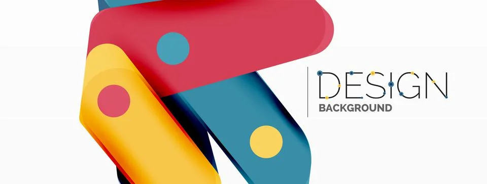 Tech minimal geometric wallpaper. Creative abstract background. Ribbon style Stock Illustration