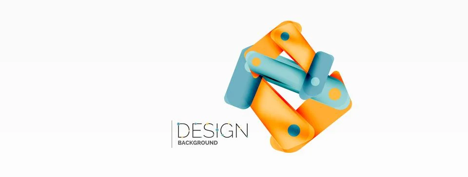 Tech minimal geometric wallpaper. Creative abstract background. Ribbon style 스톡 일러스트