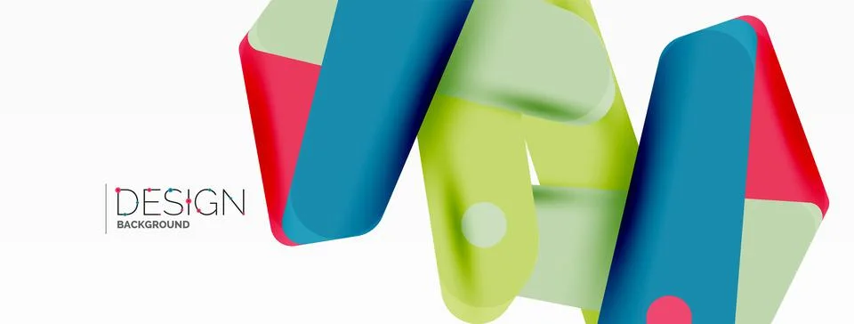 Tech minimal geometric wallpaper. Creative abstract background. Ribbon style Stock Illustration
