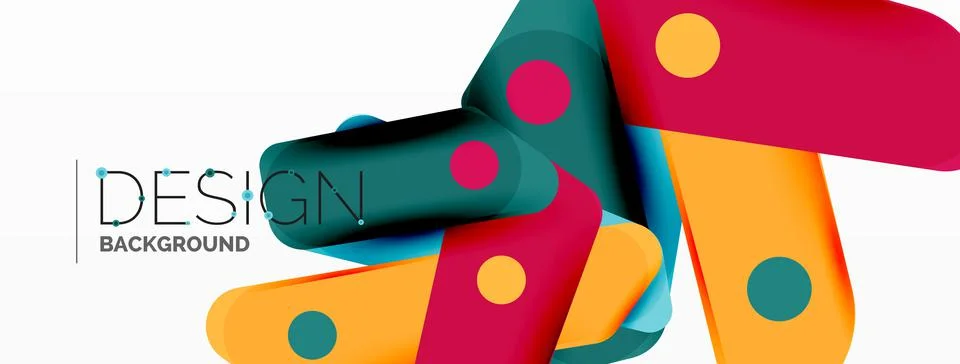 Tech minimal geometric wallpaper. Creative abstract background. Ribbon style Illustrazione stock