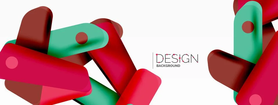 Tech minimal geometric wallpaper. Creative abstract background. Ribbon style 스톡 일러스트
