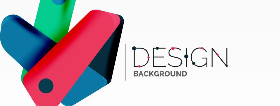 Tech minimal geometric wallpaper. Creative abstract background. Ribbon style Stock Illustration