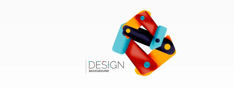 Tech minimal geometric wallpaper. Creative abstract background. Ribbon style Stock Illustration
