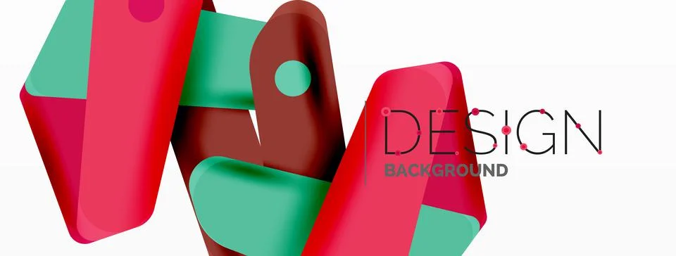 Tech minimal geometric wallpaper. Creative abstract background. Ribbon style Stock Illustration