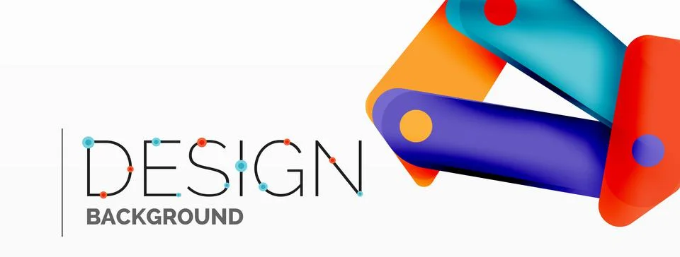 Tech minimal geometric wallpaper. Creative abstract background. Ribbon style Stock Illustration