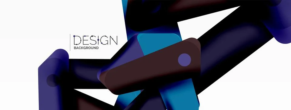 Tech minimal geometric wallpaper. Creative abstract background. Ribbon style Stock Illustration