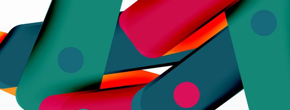 Tech minimal geometric wallpaper. Creative abstract background. Ribbon style 스톡 일러스트